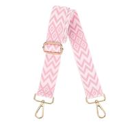sourcing map Purse Straps Replacement Crossbody, 1.5 Inch Wide Shoulder Bag Strap Adjustable Canvas Straps for Handbag Wallet Clutch Bags with Light Gold Buckle, Pink Geometrical