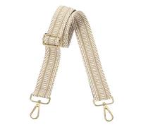 sourcing map Purse Straps Replacement Crossbody, 1.5 Inch Wide Shoulder Bag Strap Adjustable Canvas Straps for Handbag Wallet Clutch Bags with Light Gold Buckle, Stripe Beige