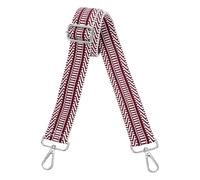 sourcing map Purse Straps Replacement Crossbody, 1.5 Inch Wide Shoulder Bag Strap Adjustable Canvas Straps for Handbag Wallet Clutch Bags with Silver Buckle, Stripe Dark Red