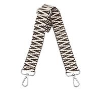 sourcing map Purse Straps Replacement Crossbody, 1.5 Inch Wide Shoulder Bag Strap Adjustable Canvas Straps for Handbag Wallet Clutch Bags with Silver Buckle, Black-Beige