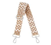 sourcing map Purse Straps Replacement Crossbody, 1.5 Inch Wide Shoulder Bag Strap Adjustable Canvas Straps for Handbag Wallet Clutch Bags with Silver Buckle, Camel Geometrical