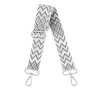 sourcing map Purse Straps Replacement Crossbody, 1.5 Inch Wide Shoulder Bag Strap Adjustable Canvas Straps for Handbag Wallet Clutch Bags with Silver Buckle, Silver Gray Geometrical