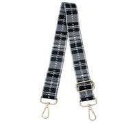sourcing map Purse Straps Replacement Crossbody, 51 Inch Wide Shoulder Bag Strap Adjustable Canvas Straps for Handbag Wallet Clutch Crossbody Bags, Black Grid