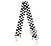 sourcing map Purse Straps Replacement Crossbody, 51 Inch Wide Shoulder Bag Strap Adjustable Canvas Straps for Handbag Wallet Clutch Crossbody Bags, Black White Grid