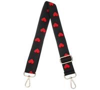 sourcing map Purse Straps Replacement Crossbody, 51 Inch Wide Shoulder Bag Strap Adjustable Canvas Straps for Handbag Wallet Clutch Crossbody Bags, Black Heart