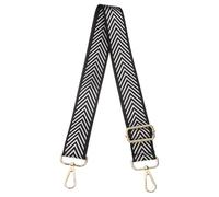 sourcing map Purse Straps Replacement Crossbody, 51 Inch Wide Shoulder Bag Strap Adjustable Canvas Straps for Handbag Wallet Clutch Crossbody Bags, Black White Lines