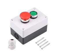 sourcing map Push Button Switch Box Momentary Green Switches and Emergency Stop 415V 10A