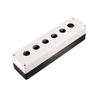 sourcing map Push Button Switch Control Station Box 22mm 6 Button Hole Waterproof White and Black