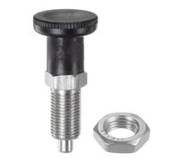 sourcing map Push Fit Ball Nose Spring Plunger M10x1 Thread Length 0.67" Pin Dia.5mm Stainless Steel Return Knob Plunger Non-Locking Retractable Index Plunger for Industrial Equipment