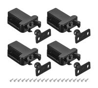 sourcing map Push Latch Touch Latch 4Pcs Push to Open Door Latch Rebound Self-Locking Latches for Drawer Door, Black