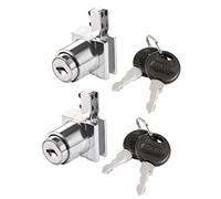sourcing map Push Lock for Sliding Glass Cabinet Door Fits 5mm Thick Keyed Alike 2Pcs