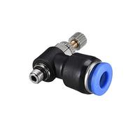 sourcing map Push to Connect Air Flow Control Valve,Elbow,6mm OD x M5 Male Thread,Pneumatic Flow Speed Controller Valve,Blue 5pcs