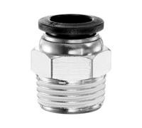 sourcing map Push to Connect Fitting 12mm Tube OD x 1/2" NPT Thread Male Straight Quick Connector Copper Air Line Hose Fittings for Industry Air System PC12-N04, Black