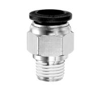sourcing map Push to Connect Fitting 12mm Tube OD x 1/4" NPT Thread Male Straight Quick Connector Copper Air Line Hose Fittings for Industry Air System PC12-N02, Black