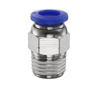 sourcing map Push to Connect Fitting 8mm Tube OD x 1/4" NPT Thread Male Straight Quick Connector Copper Air Line Hose Fittings for Industry Air System PC8-N02, Blue