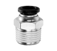 sourcing map Push to Connect Fitting 8mm Tube OD x 3/8" NPT Thread Male Straight Quick Connector Copper Air Line Hose Fittings for Industry Air System PC8-N03, Black