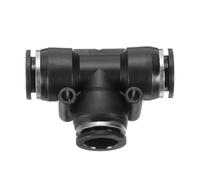 sourcing map Push to Connect Fittings 1/2 Inch Tube OD t Shape Tee Plastic Quick Connect Air Hose Pneumatic Fitting Kit Reducing 3 Ways Push Lock Connector, Black