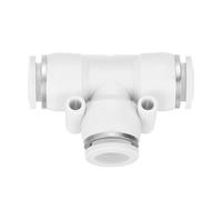 sourcing map Push to Connect Fittings 1/2 Inch Tube OD t Shape Tee Plastic Quick Connect Air Hose Pneumatic Fitting Kit Reducing 3 Ways Push Lock Connector, White