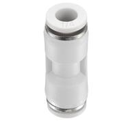 sourcing map Push to Connect Fittings 1/4" OD x 1/4" OD Straight Pneumatic Connector Zinc Alloy Quick Connect Union Two-Way Fittings for Semi Truck Trailers Air Brake System, White