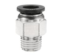 sourcing map Push to Connect Fittings 3/8" Tube OD x 1/4" NPT Thread Male Straight Union Fittings Copper Quick Connect Pneumatic Fitting for Semi Truck Trailers Air Brake System, Black