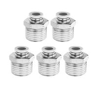 sourcing map Push to Connect Fittings 8mm OD x 1/2" NPT Thread White 5pcs | Tube Male Straight Union Fittings,Brass Quick Connect Pneumatic Accessories,for Trailers Air Brake System