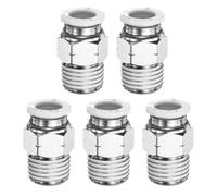 sourcing map Push to Connect Fittings 8mm OD x 1/4" NPT Thread White 5pcs | Tube Male Straight Union Fittings,Brass Quick Connect Pneumatic Accessories,for Trailers Air Brake System