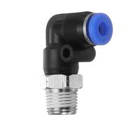 sourcing map Push to Connect Fittings Male Elbow 5/32 Inch Tube OD x 1/8 Inch NPT Thread Plastic Quick Connect Air Hose Pneumatic Fitting Kit Push Lock Connector PL4-N01, Blue