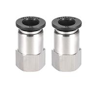sourcing map Push to Connect Tube Fitting Adapter 10mm Tube OD X 1/4BSPT Female Straight Pneumatic Connecter Pipe Fitting 2pcs