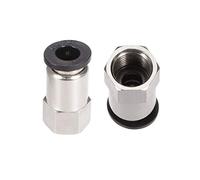 sourcing map Push to Connect Tube Fitting Adapter 6mm Tube OD x 1/8" PT Female Straight Pneumatic Connecter Connect Pipe Fitting Silver Tone 2pcs