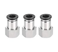 sourcing map Push to Connect Tube Fitting Adapter 8mm Tube OD X 1/4PT Female Straight Pneumatic Connecter Pipe Fitting 3pcs