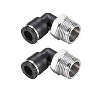 sourcing map Push to Connect Tube Fitting Male Elbow 8mm Tube OD X 3/8 NPT Thread Pneumatic Air Push Fit Lock Fitting 2pcs