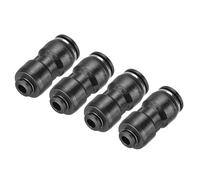 sourcing map Push to Connector Fitting, 12mm to 6mm Tube OD Quick Connect Air Line Hose Pipe Fitting Straight Pneumatic Connector, Black 4Pcs