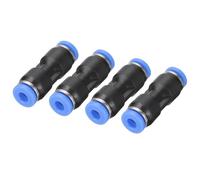 sourcing map Push to Connector Fitting, 4mm Tube OD Quick Connect Air Line Hose Pipe Fitting Straight Pneumatic Connector, Black 4Pcs