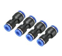 sourcing map Push to Connector Fitting, 8mm to 6mm Tube OD Quick Connect Air Line Hose Pipe Fitting Straight Pneumatic Connector, Black 4Pcs