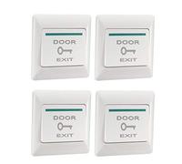 sourcing map Push to Exit Button Release NO/COM Switch Panel Door Access Control System 86mmx86mm 36V 3A White 4Pcs