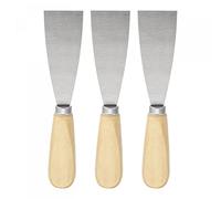 sourcing map Putty Knife 1-1/2" Carbon Steel Scraper Wooden Handle for Spreading Drywall, Taping 3Pcs