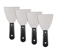 sourcing map Putty Scraper 4" Spatula Drywall Repair Spreader Stainless Steel Black Handle 4Pcs