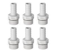 sourcing map PVC Barb Hose Fitting Connector Adapter 12mm or 15/32" Barbed x 1/2" G Male Pipe 6pcs