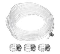 sourcing map PVC Clear Vinyl Tubing, 0.16" ID. 0.24" OD. 32.81 ft Length PVC Tube, Drain Hose, Water Pump Hose, Irrigation Pipe, Plastic Tube with Clamps for Water Oil Transfer, Transparent