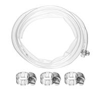sourcing map PVC Clear Vinyl Tubing, 0.39" ID. 0.47" OD. 6.56 ft Length PVC Tube, Drain Hose, Water Pump Hose, Irrigation Pipe, Plastic Tube with Clamps for Water Oil Transfer, Transparent