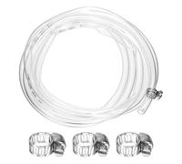 sourcing map PVC Clear Vinyl Tubing, 0.39" ID. 0.47" OD. 9.84 ft Length PVC Tube, Drain Hose, Water Pump Hose, Irrigation Pipe, Plastic Tube with Clamps for Water Oil Transfer, Transparent