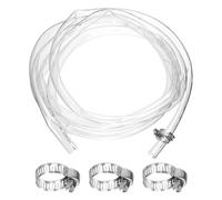 sourcing map PVC Clear Vinyl Tubing, 0.47" ID. 0.55" OD. 13.12 ft Length PVC Tube, Drain Hose, Water Pump Hose, Irrigation Pipe, Plastic Tube with Clamps for Water Oil Transfer, Transparent