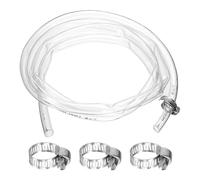 sourcing map PVC Clear Vinyl Tubing, 0.47" ID. 0.55" OD. 6.56 ft Length PVC Tube, Drain Hose, Water Pump Hose, Irrigation Pipe, Plastic Tube with Clamps for Water Oil Transfer, Transparent