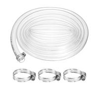 sourcing map PVC Clear Vinyl Tubing, 0.79" ID. 0.94" OD. 9.84 ft Length PVC Tube, Drain Hose, Water Pump Hose, Irrigation Pipe, Plastic Tube with Clamps for Water Oil Transfer, Transparent