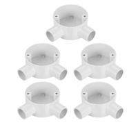 sourcing map PVC Conduit Box Junction Box 90 Degree 2 Way 20mm Waterproof for Electronic Projects Pack of 5
