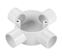 sourcing map PVC Conduit Box Junction Box (NO Cover) 4 Way 25mm M4 x 0.7 Waterproof for Electronic Projects