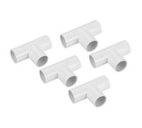sourcing map PVC Conduit Coupler T-Shaped Fittings 20mm 3 Ways for Hose Electrical Conduit Pack of 5