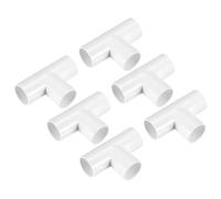 sourcing map PVC Conduit Coupler T-Shaped Fittings 25mm 3 Ways Terminating Coupler Connectors for Home Hose Electrical Conduit Pack of 6