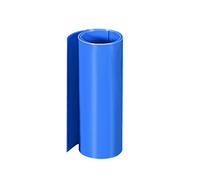 sourcing map PVC Heat Shrink Tube 160mm Flat Width Wrap for Dual Layer 18650 1 Meter Blue