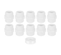 sourcing map PVC Nipple Thread Coupling Adapter Connector, 10Pcs 2" PT PVC Pipe Fitting with Sealant Tape (Male to Male), Hose Adapter Coupling for Thread Plumbing Pipe (White)